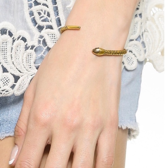 Madewell Jewelry - NEW Madewell Gold Snake Cuff Brass Open End Bracelet